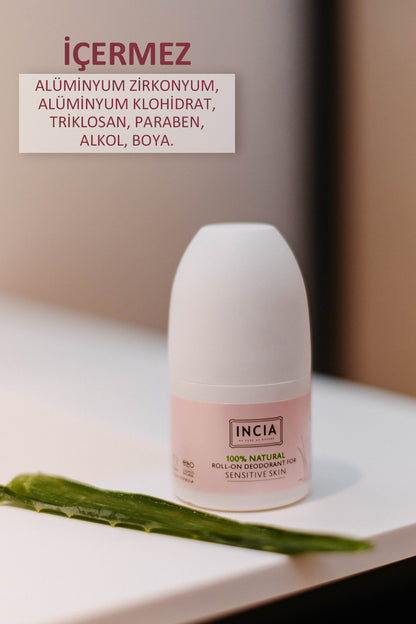 %100 Doğal Roll On Deodorant Hassas Ciltler İçin Ter Kokusu Önleyici Leke Yapmayan 50 ml