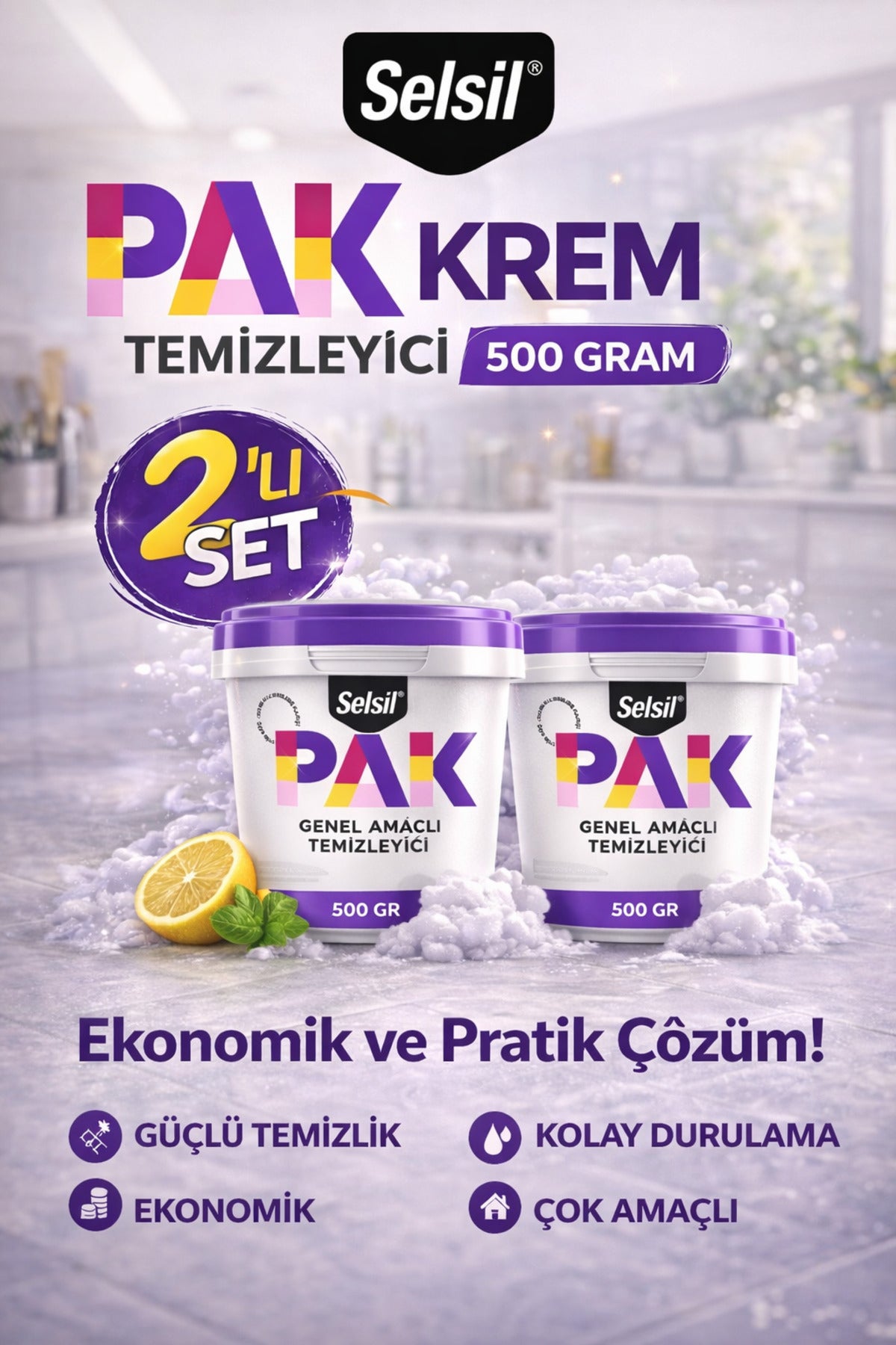 Pak Genel Amaçlı Mucize Temizleyici 500 gr 2'li Paket