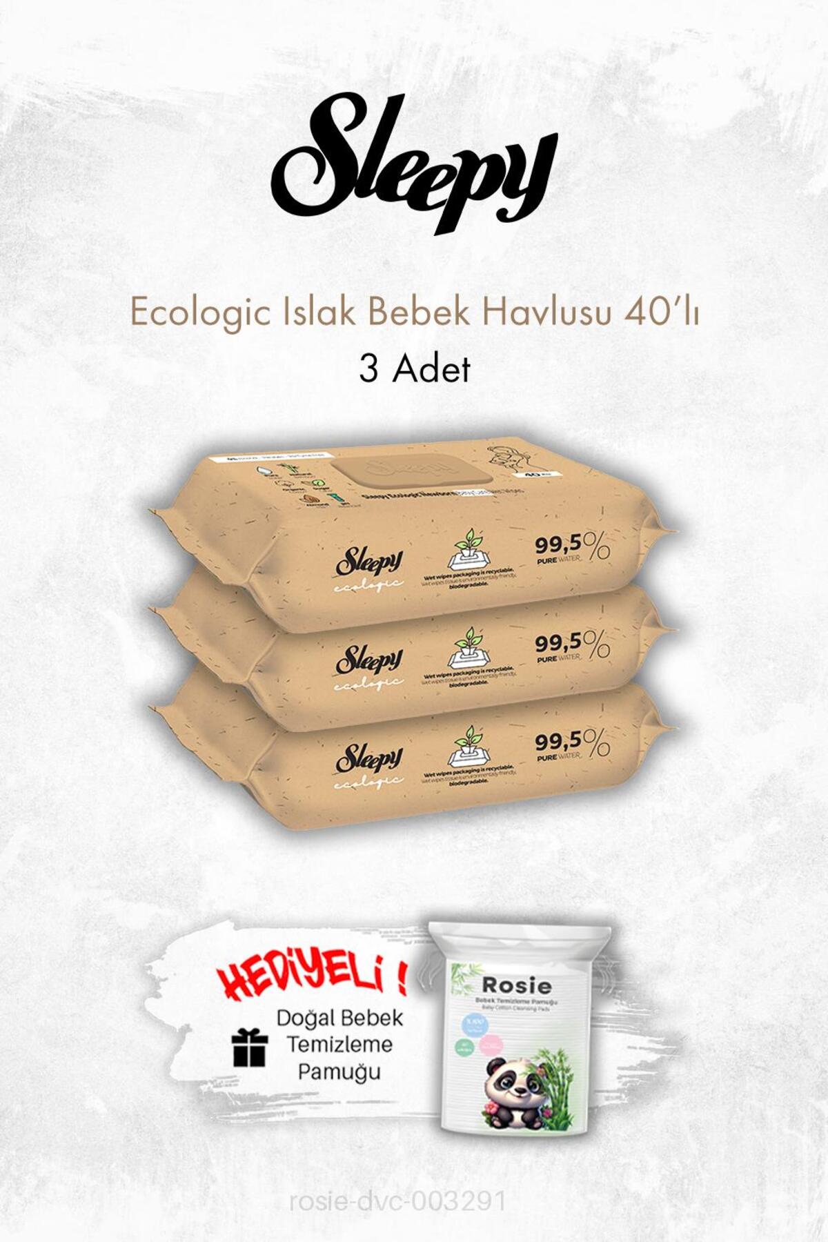 Ecologic Yenidoğan Islak Bebek Havlusu 40'lı X 3 ve ROSIE