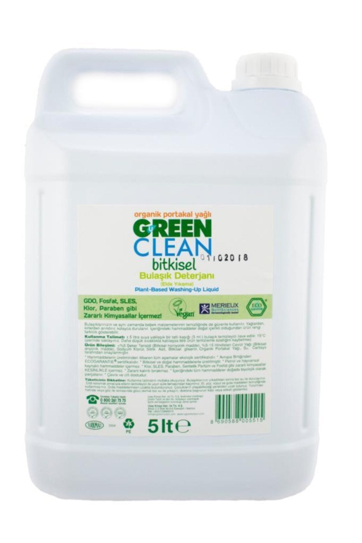 Organik Elde Bulaşık Deterjanı 5000 Ml