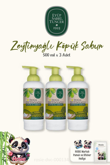 Doğal Zeytinyağlı Köpük El Sabunu 500 ml ve Doğal ROSIE Pamuk