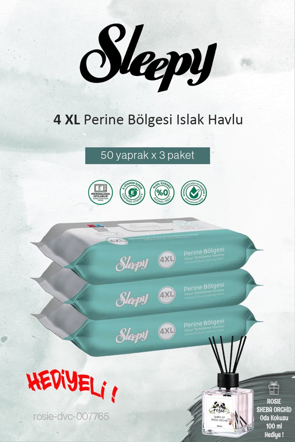 3'lü Perine Bölgesi Vücut Havlusu 50'li ve ROSIE