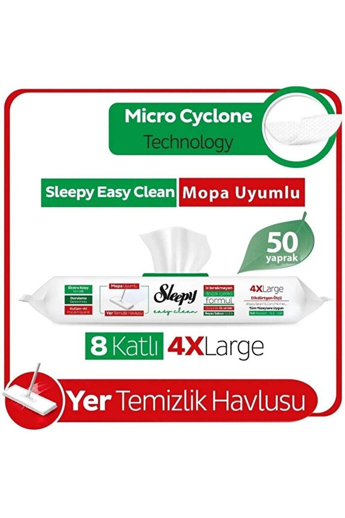 - Yer Temizlik Havlusu Mop Uyumlu - - 50'li