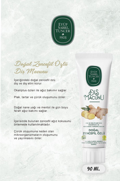 Zencefil, Karanfil, Himalaya, Aloe Vera, Ceviz ve Kabuğu 90 ml Diş Macun Seti ve Rosie