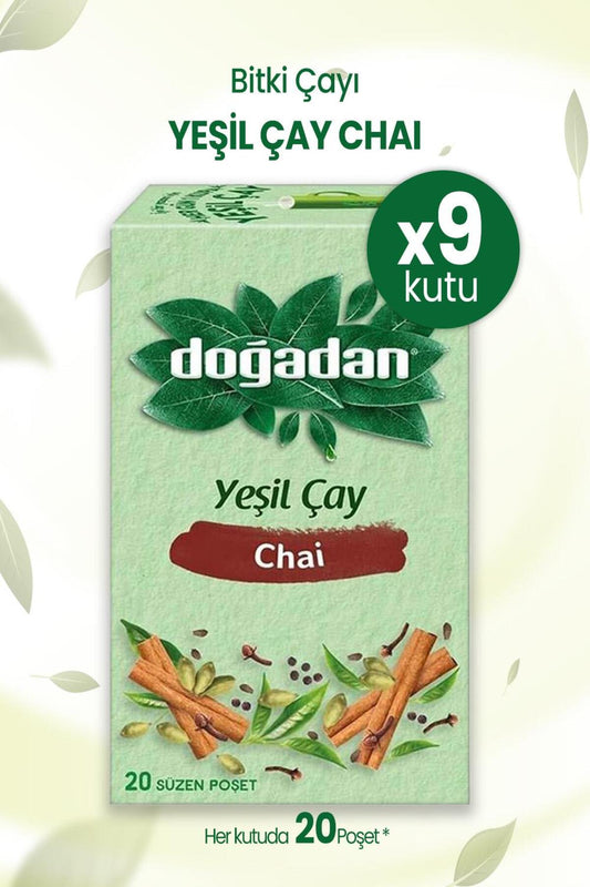 Yeşil Çay Chai Poşet Bardak Çay x 9 Adet