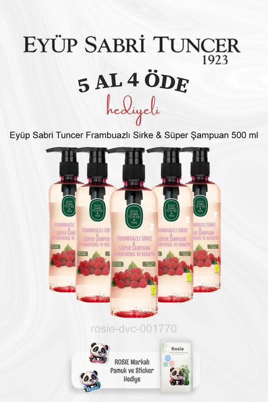 Frambuazlı Sirke & Süper Şampuan 500 ml 5 Al 4 Öde ve Rosie Pamuk