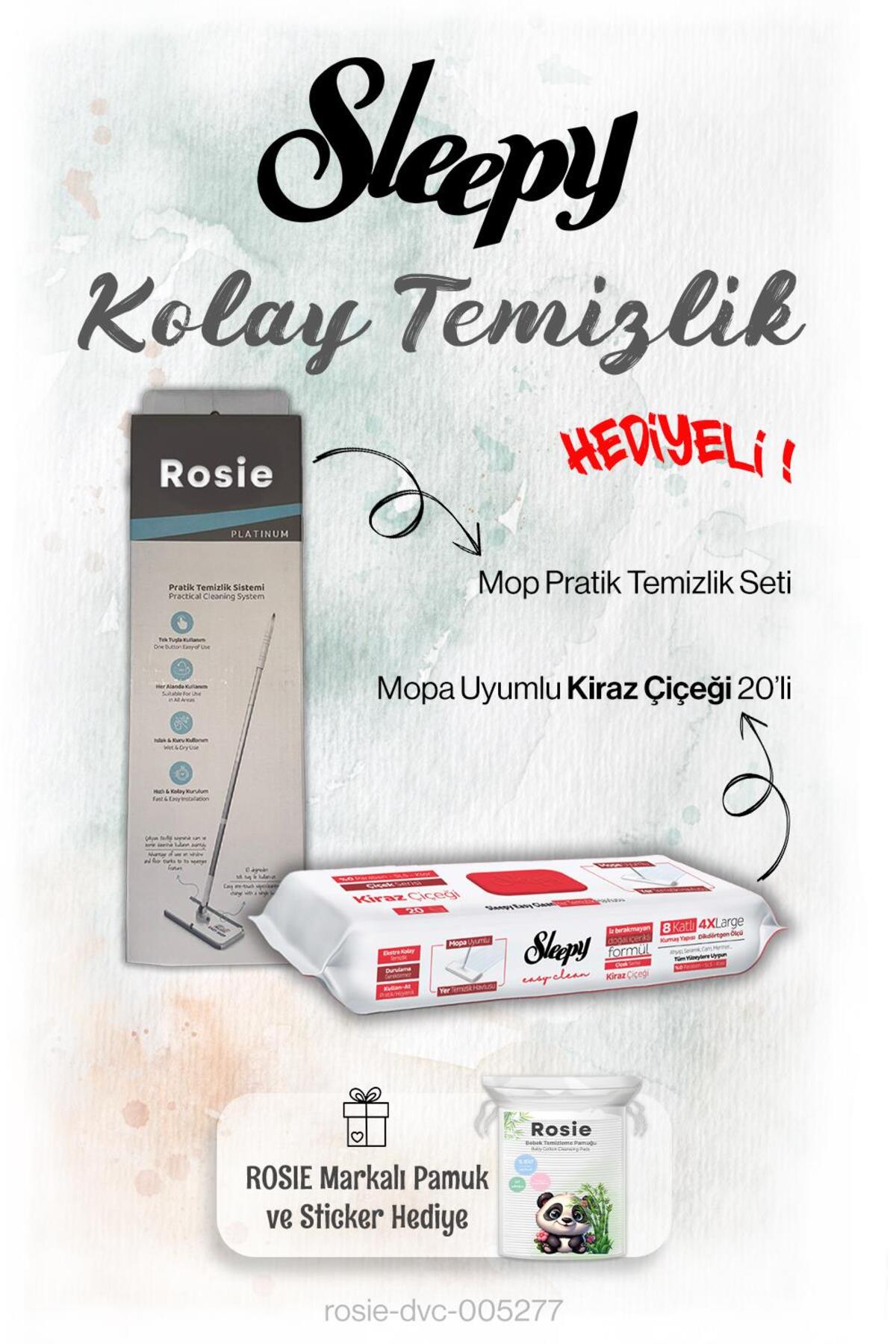 20'li Kiraz Çiçeği Mopa uyumlu ve Mop Seti, Rosie Hediyeli