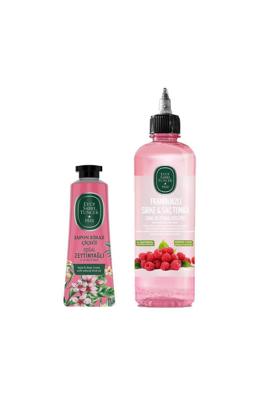 Frambuazlı Sirke & Saç Toniği 500 ml Ve El Ve Vücut Kremi Japon Kiraz Çiçeği 50 ml