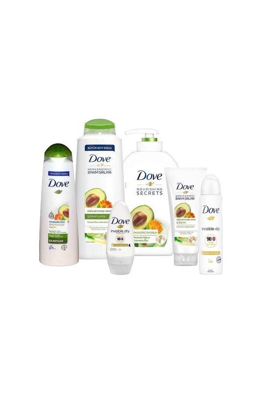 Avokado Yağlı Sıvı Sabun, Şampuan 400 ml - 600 ml, Saç Kremi, Invisible Dry Roll-On ve Sprey De