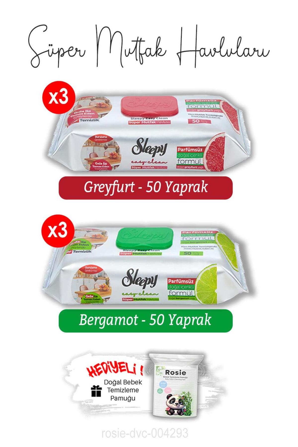 Bergamot (3x) ve Greyfurt (3x) Süper Mutfak Havlusu 50'li ve ROSIE