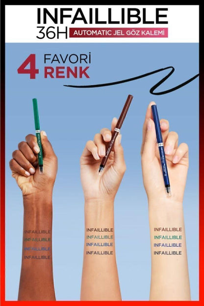 Infaillable Automatic Jel Göz Kalemi - Yoğun Siyah