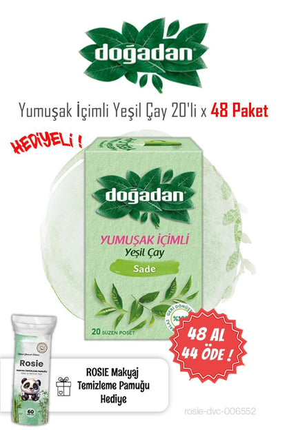 48 AL 44 ÖDE Yeşil Çay Yumuşak İçim 20'li ve Rosie Pamuk