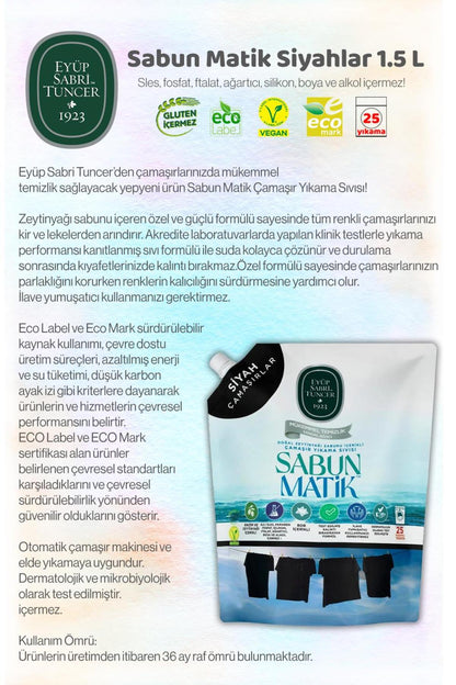1500 ml Sabun Matik Renkliler x3 + Beyazlar x3 + Siyahlar x3 ve ROSIE