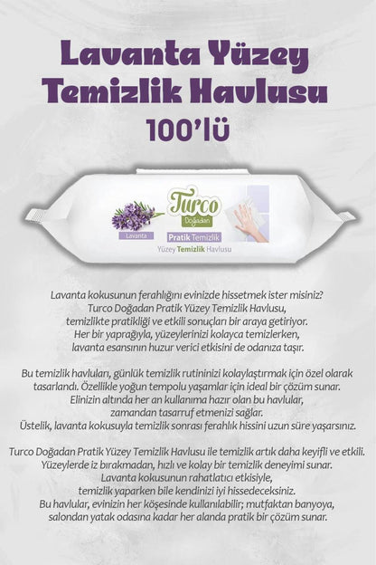 24 Al 20 Öde Lavantalı Yüzey Temizlik Havlusu 100'lü ve Rosie