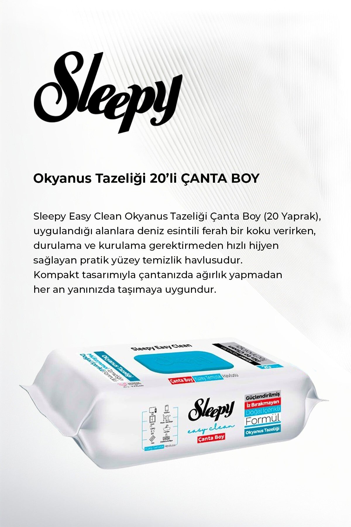 Okyanus Tazeliği (11 paket x 20 yaprak) Çanta Boy ve ROSIE oda kokusu
