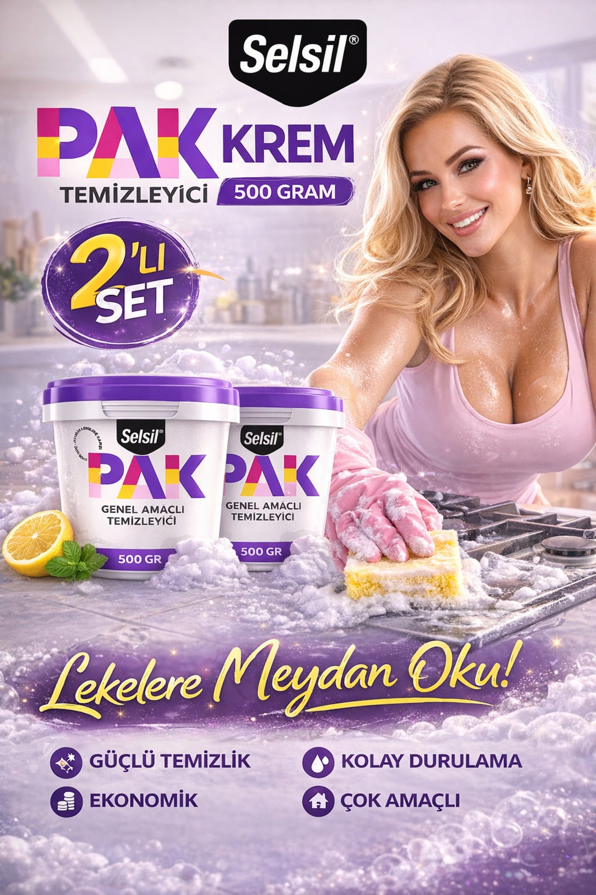 Pak Genel Amaçlı Mucize Temizleyici 500 gr 2'li Paket