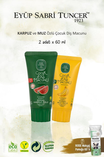EST Muz, Karpuz ve Ananas Özlü Çocuk Diş Macunları 60 ml, Rosie Hediye