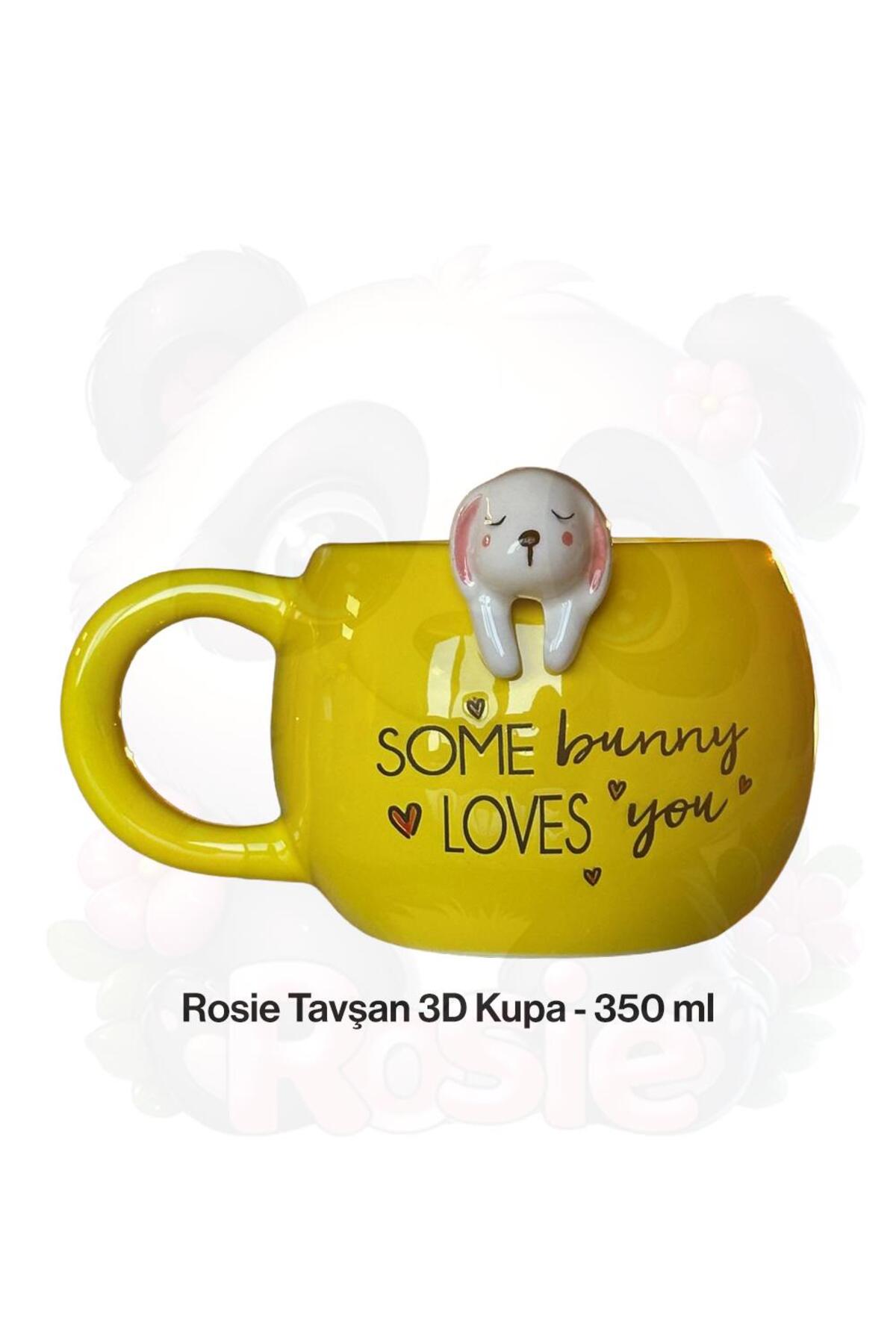 Tavşan Figürlü Seramik Kupa 350 ml