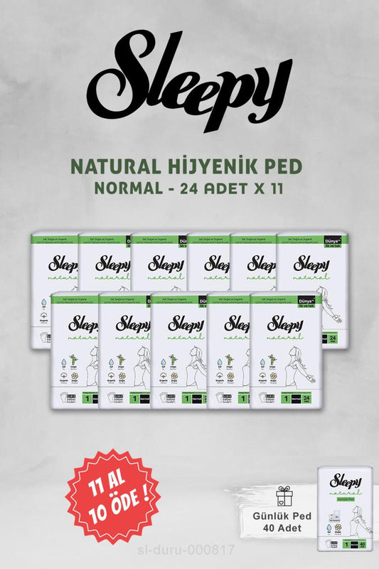 11 AL 10 ÖDE Sleepy Natural Ultra Normal Hijyenik Ped 24 Adet ve 40'lı Günlük Ped