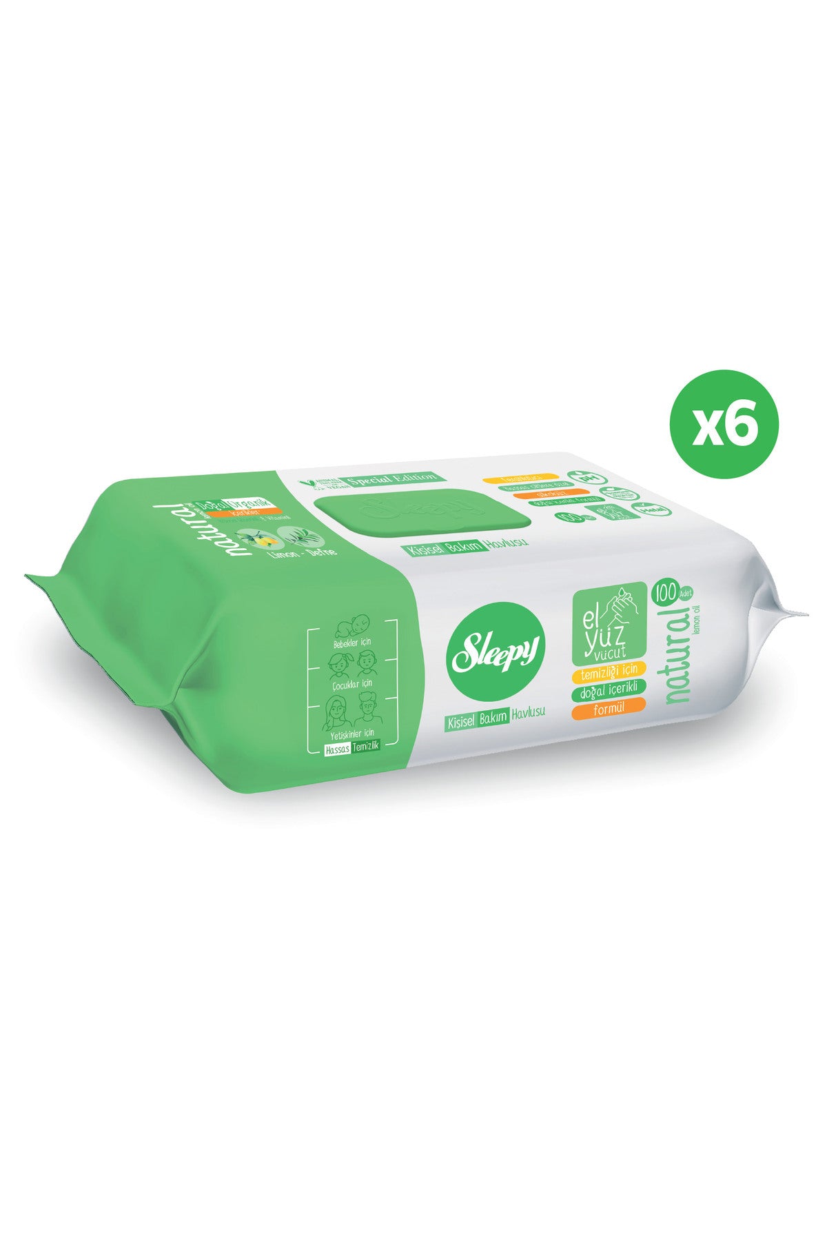 Natural Kişisel Bakım Havlusu 6x100 (600 Yaprak)