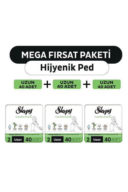 Natural Ultra Hassas Hijyenik Ped Mega Fırsat Paketi Uzun 120 Adet
