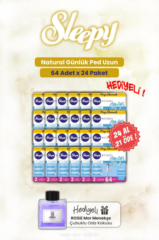 24 AL 21 ÖDE Günlük Ped Natural Uzun 64'lü ve ROSIE oda kokusu