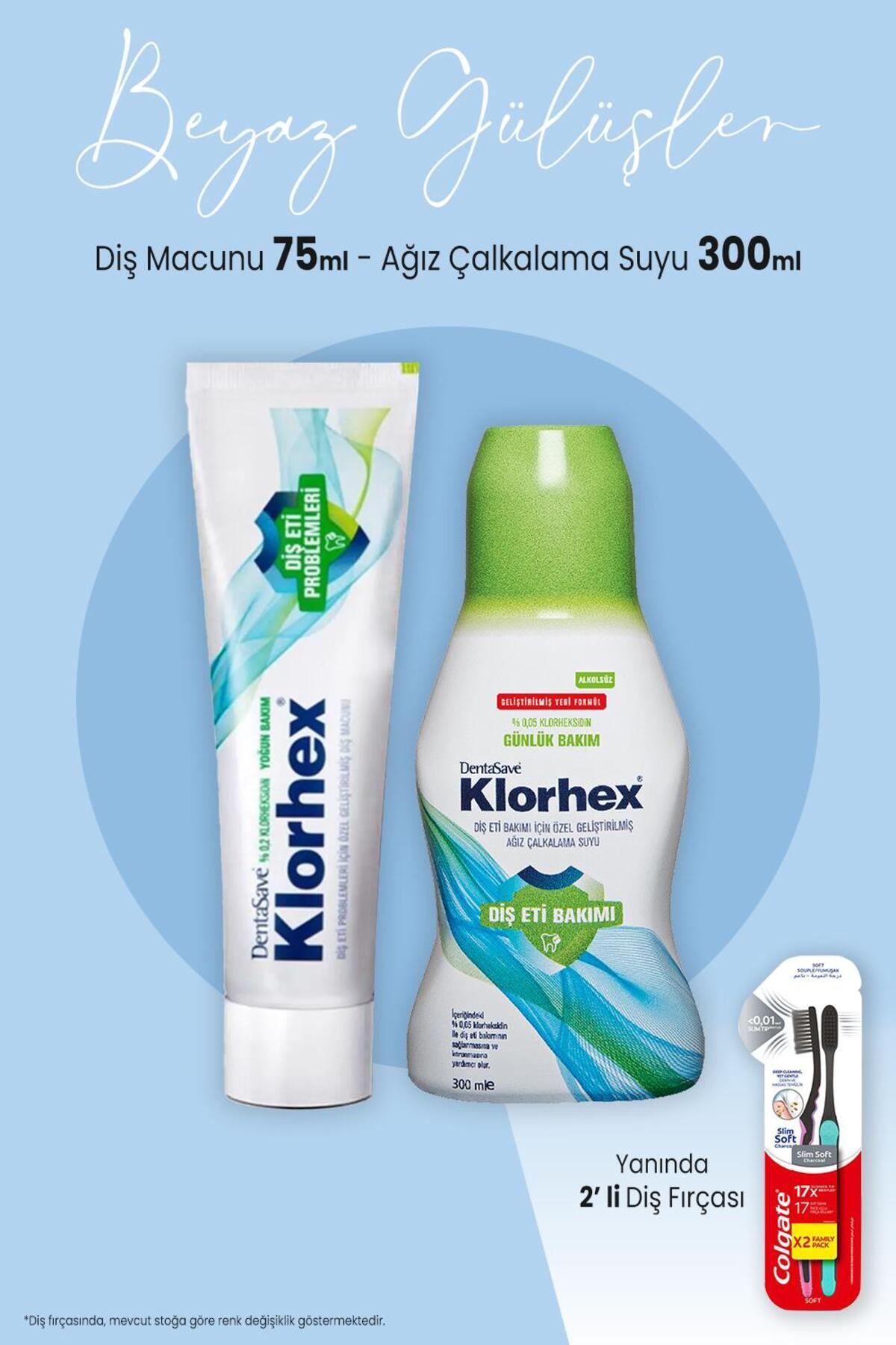 Günlük Bakım 75 ml, Çalkalama Suyu Günlük 300 ml ve 2'li Diş Fırçası