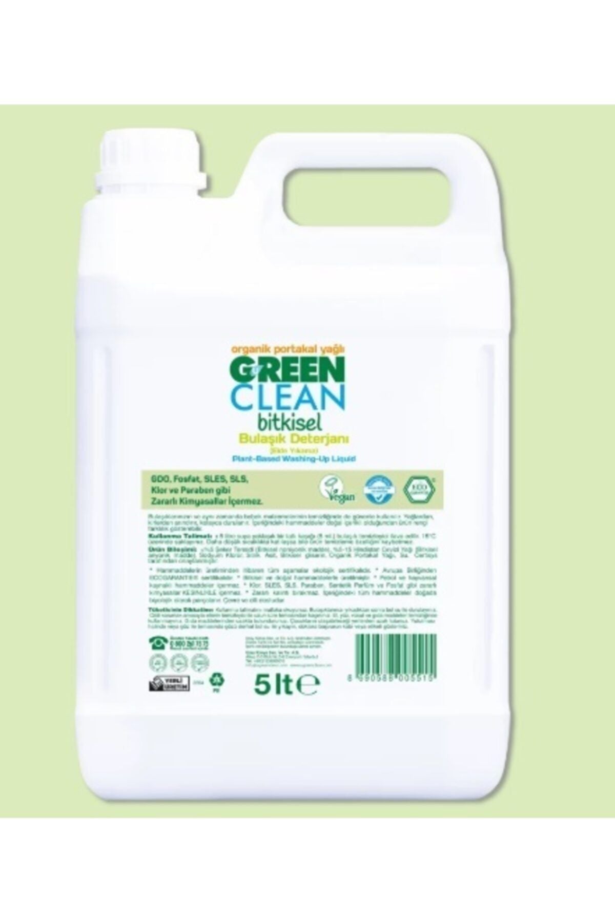 Bitkisel Bulaşık Deterjanı Organik Portakal Yağlı (5000 Ml)