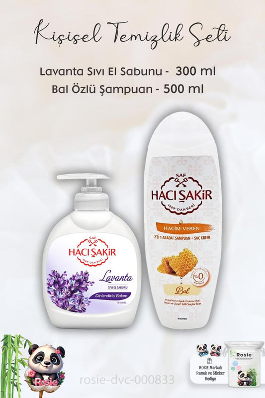 Lavanta Dinlendirici Sıvı Sabun 300 ml, Ballı Şampuan 500 ml ve ROSIE