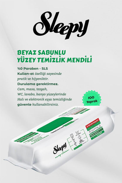 Easy Clean 3 Paket, Beyaz Sabunlu 4 XL Yüzey Temizlik Havlusu ve Pamuk