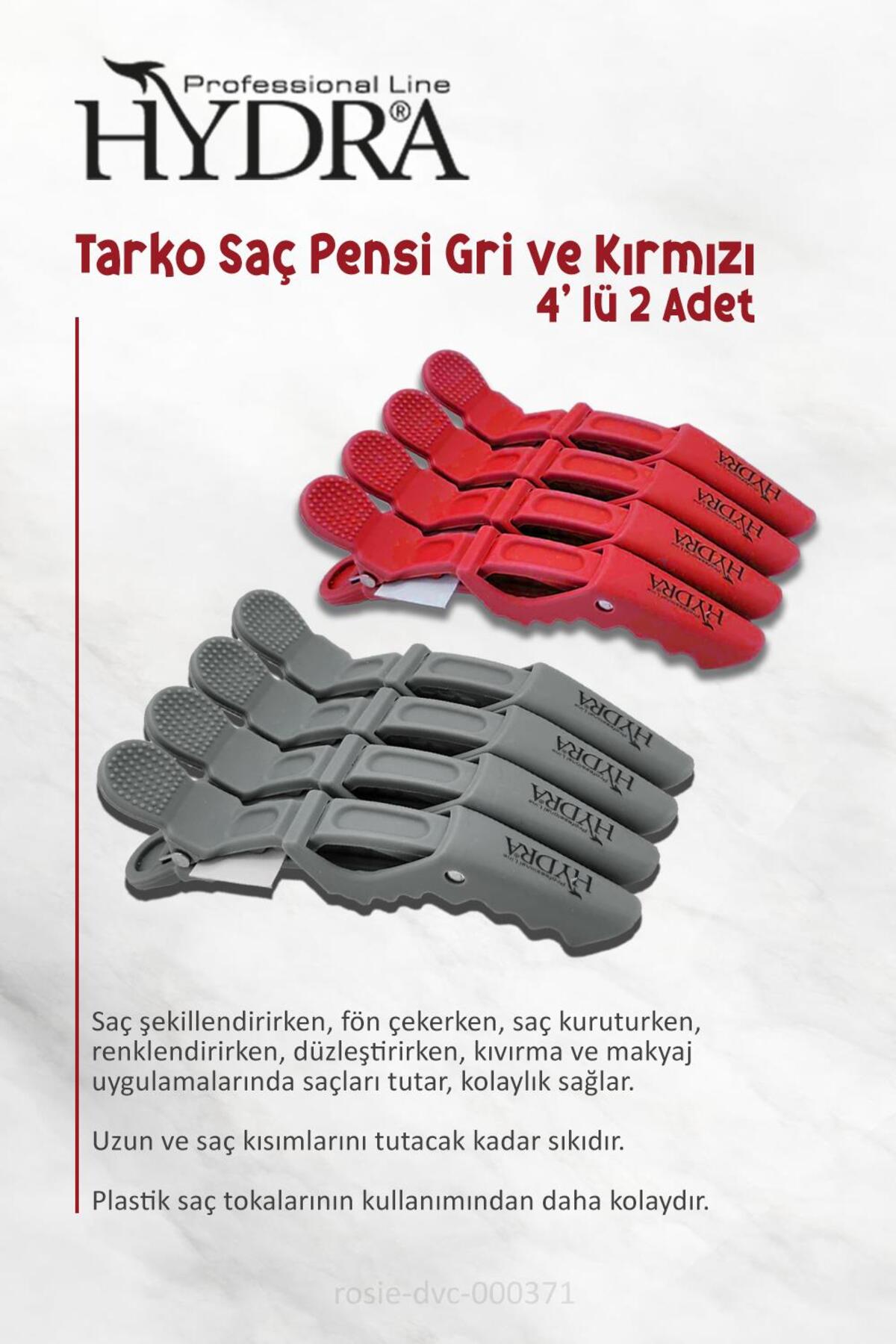 Hydra 2192 Saç Pensi 4 Lü Gri, 4'lü Kırmızı Ve Rosıe