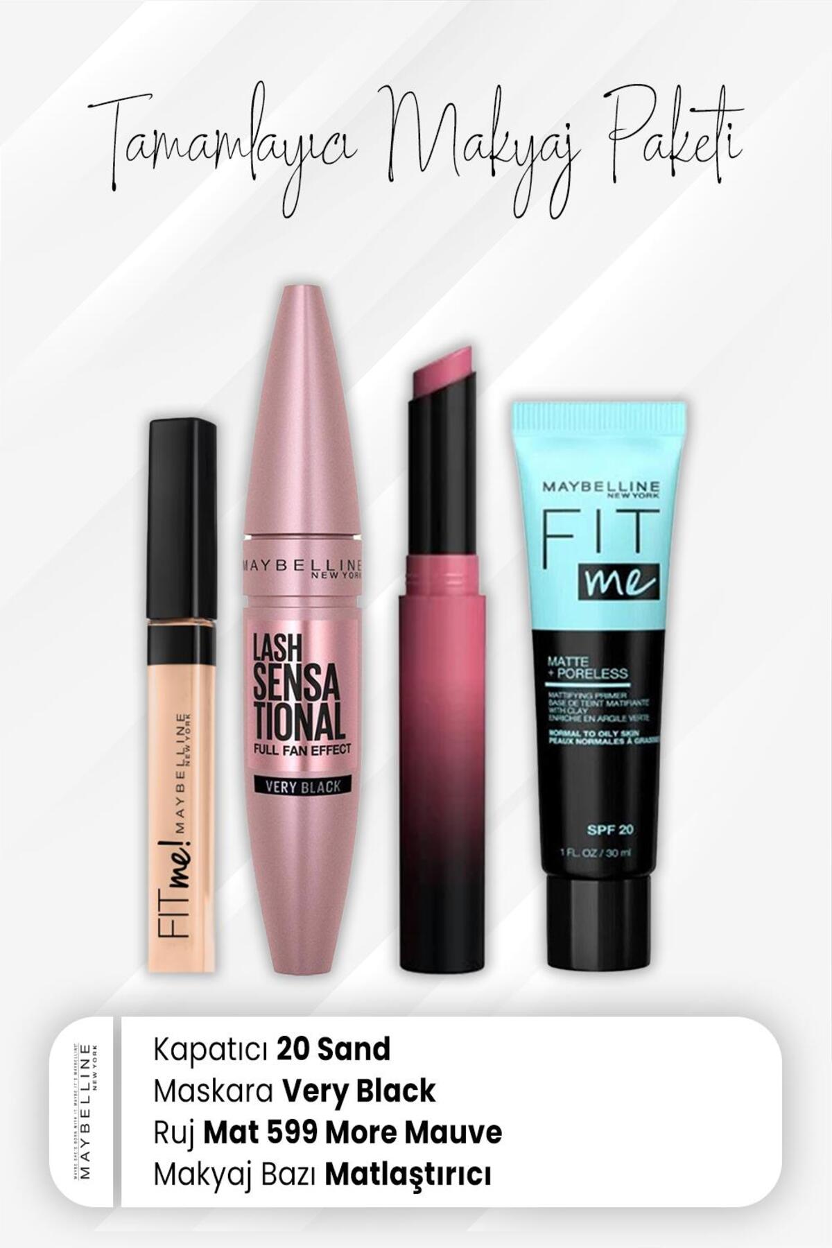 Fit Me Kapatıcı 20, Full Fan Maskara Very Black, Ultimatte Mat Ruj 599 More Mauv