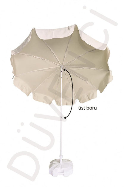 Eğim Verilen Çelik Şemsiye Borusu, Üst Boru 120 CM (Plaj Şemsiyesiyle uyumlu)