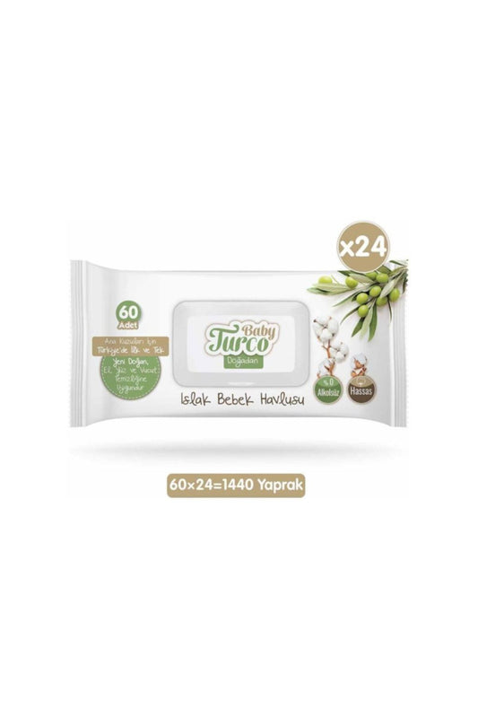 Doğadan Islak Bebek Havlusu 60 Yaprak X 24'lü