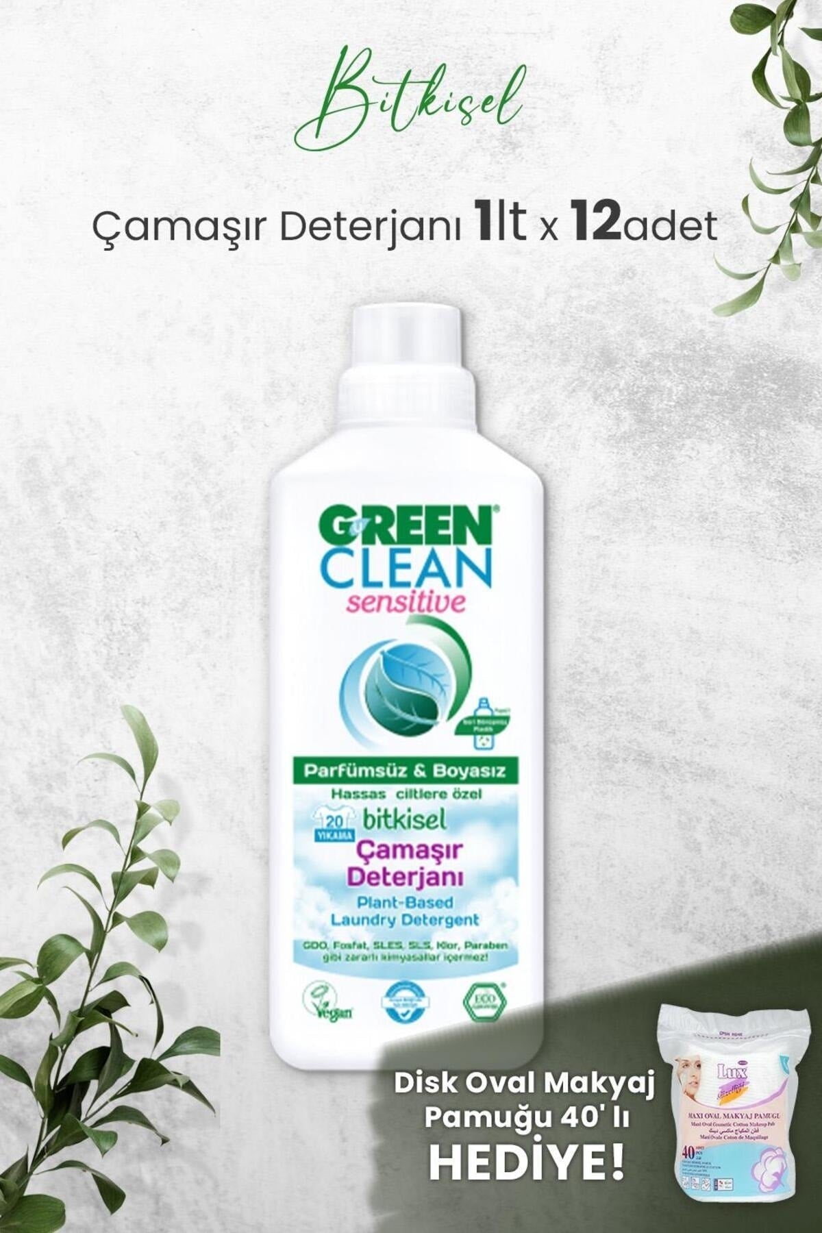 Sensıtıve Kokusuz Çamaşır Deterjanı 1 L x 12 Adet ve Hediyeli