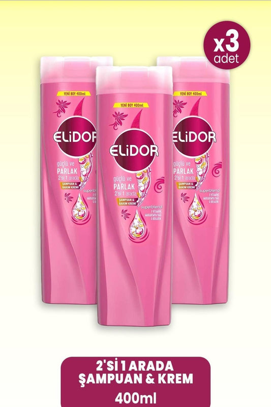Superblend 2'si 1 Arada Şampuan & Krem Güçlü Ve Parlak 400 Ml X 3 Adet