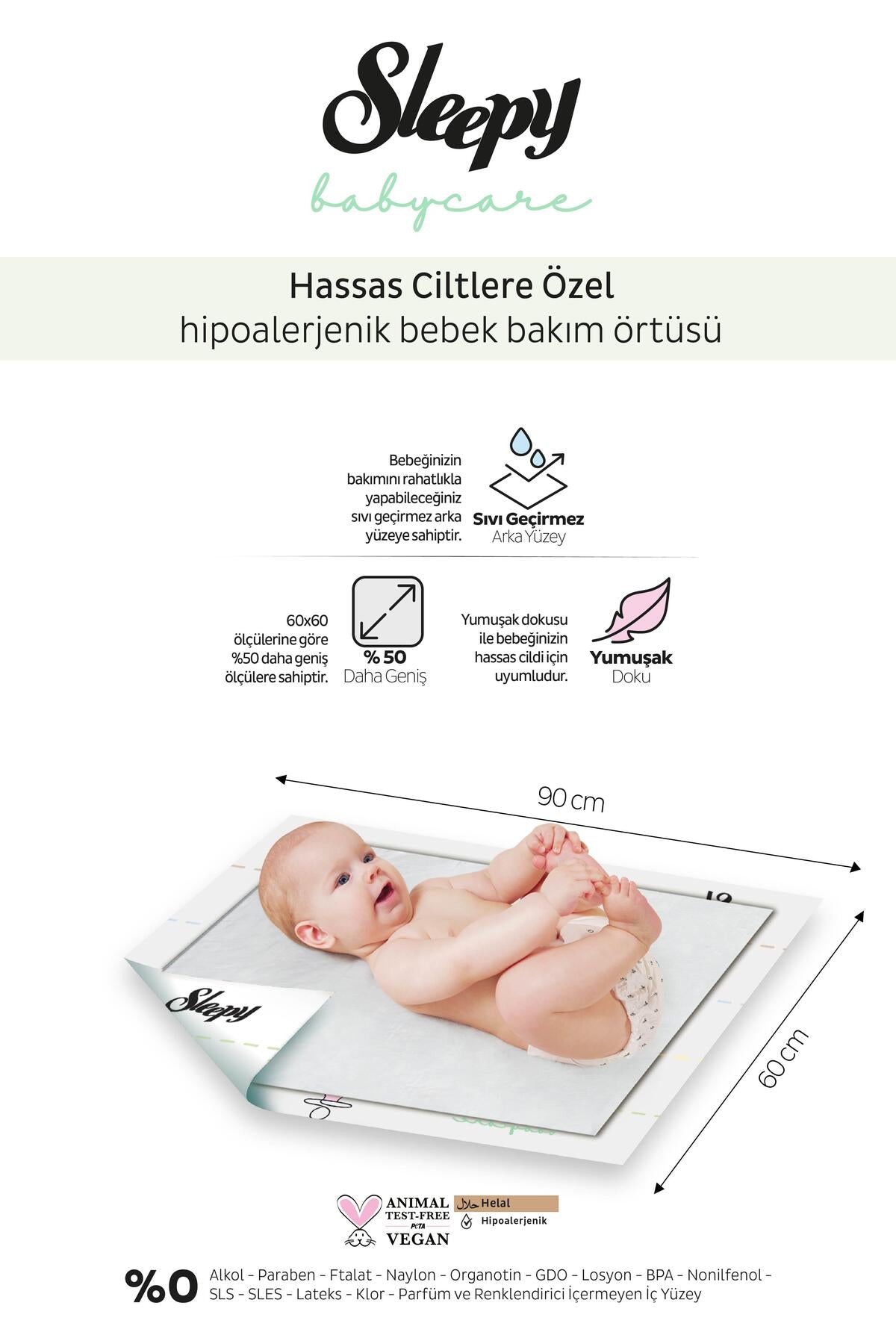 Babycare Bebek Bakım Örtüsü 10'lu ve Rosie Pamuk Hediye