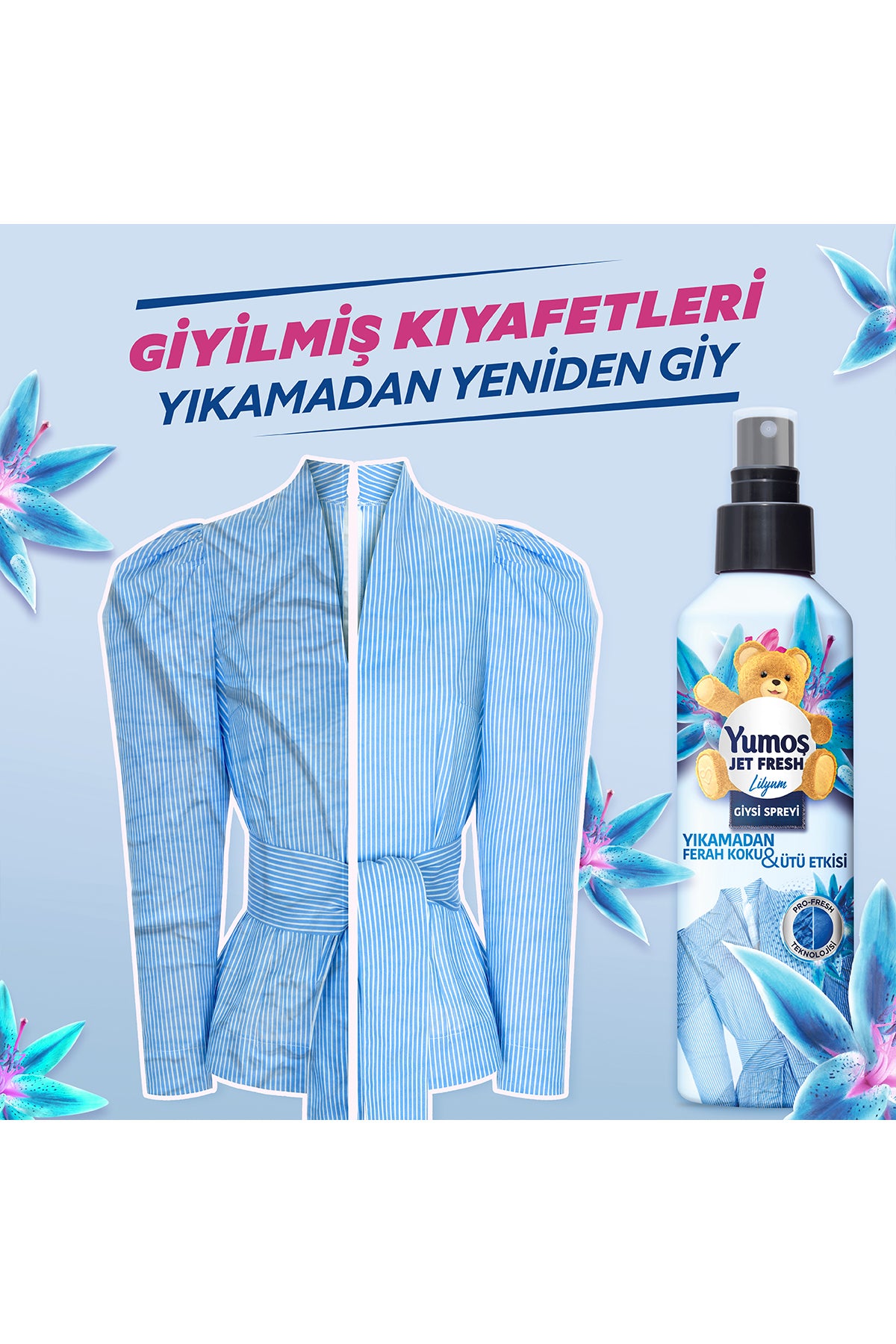 Jet Fresh Giysi Spreyi Lilyum 200 ml 2 Adet