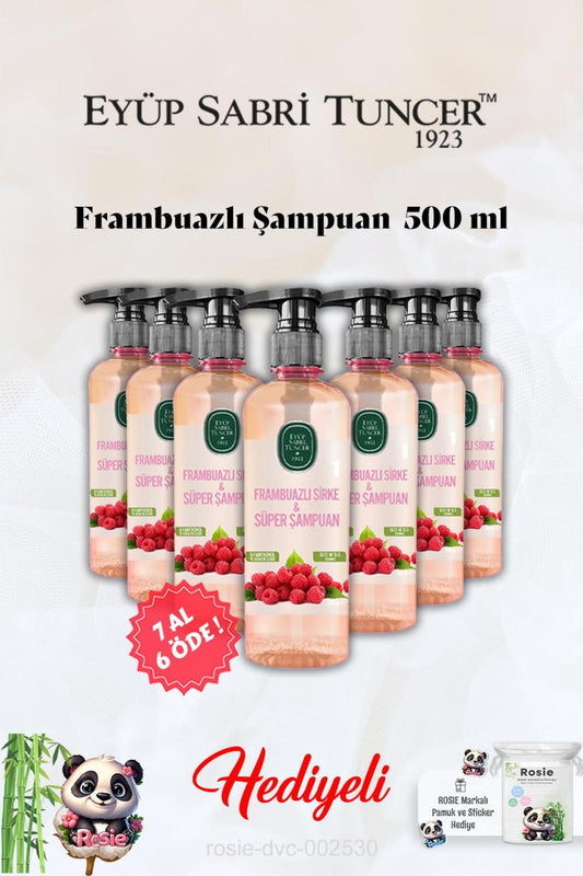 Frambuazlı 500 ml Şampuan 7 AL 6 ÖDE Eyüp Sabri Tuncer ve Rosie Hediye