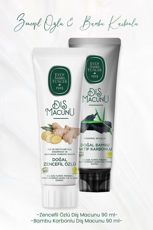 Diş Macunu Zencefil Özlü 90 ml ve Bambu Karbonlu 90 ml