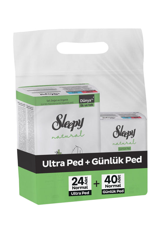 Ekonomik Ikili Paket (Natural Ultra Hassas Hijyenik Ped Normal 24'Lü + Günlük Ped Normal 40'Lı)