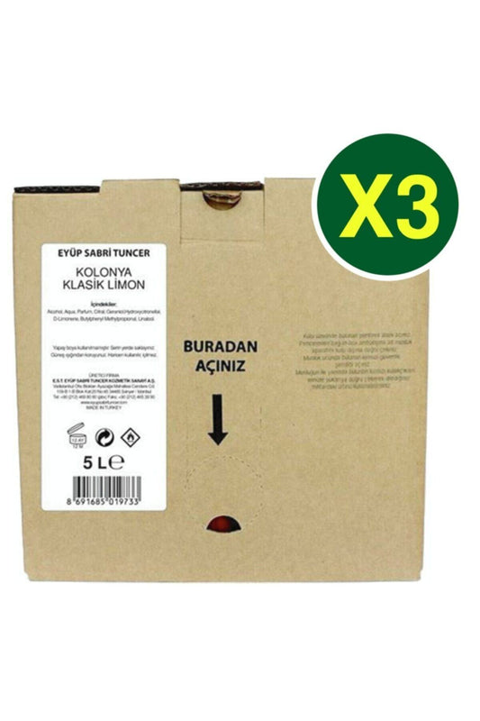 Klasik Limon Kolonyası 5 Lt (Dökme Paket) x 3 Adet
