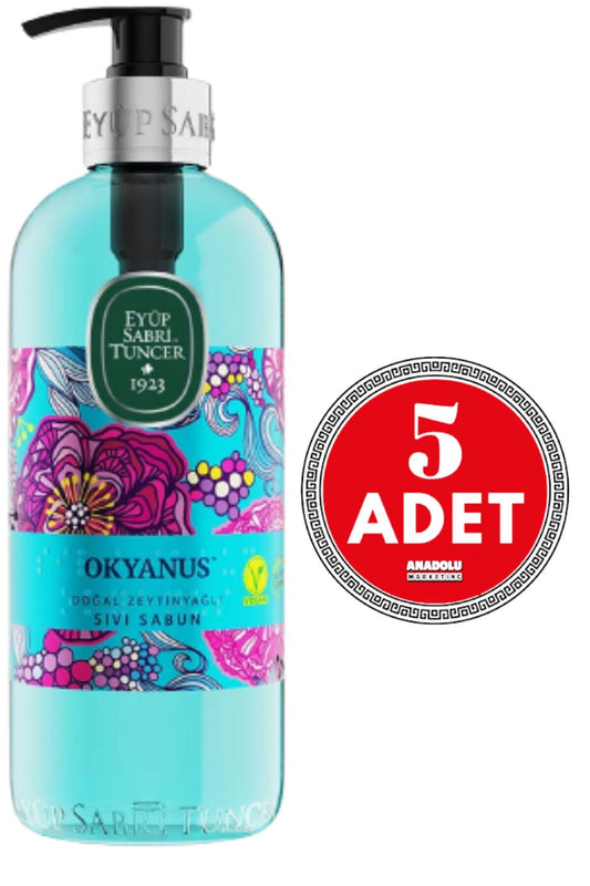Doğal Zeytinyağlı Sıvı Sabun Okyanus 500 ml x 5 Adet