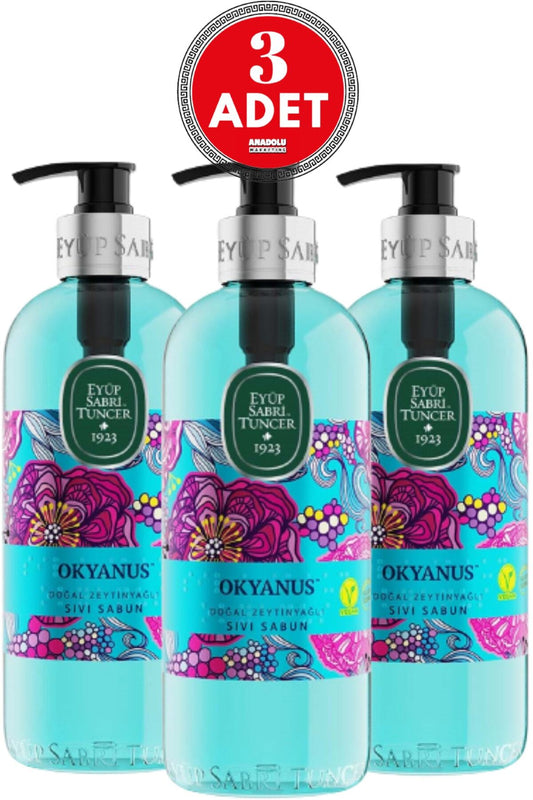Doğal Zeytinyağlı Sıvı Sabun Okyanus 500 ml x 3 Adet