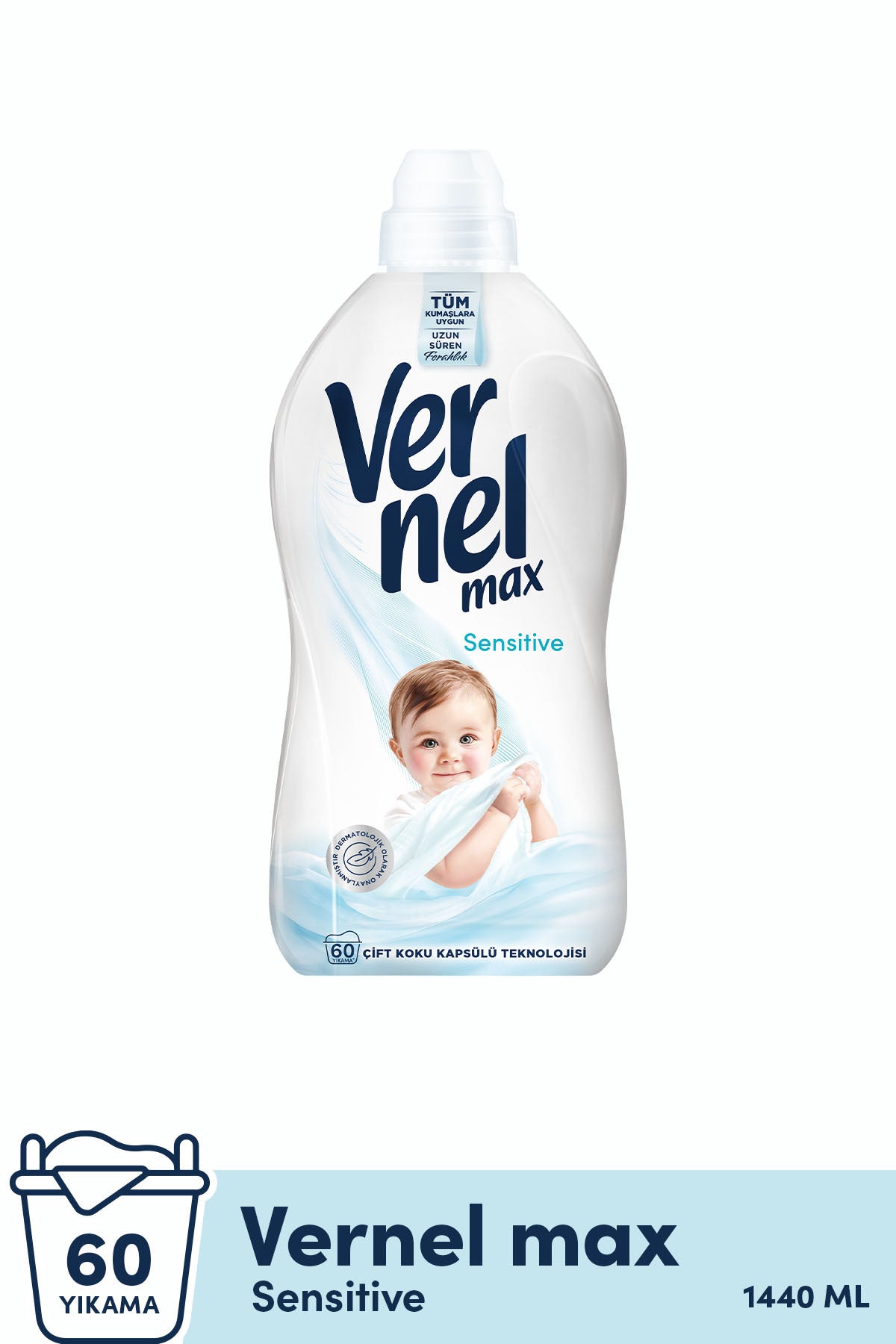 Max Sensetive Konsantre Çamaşır Yumuşatıcısı 1440 ml (60 YIKAMA) (hasas Ve Alerjik Ciltler Için )