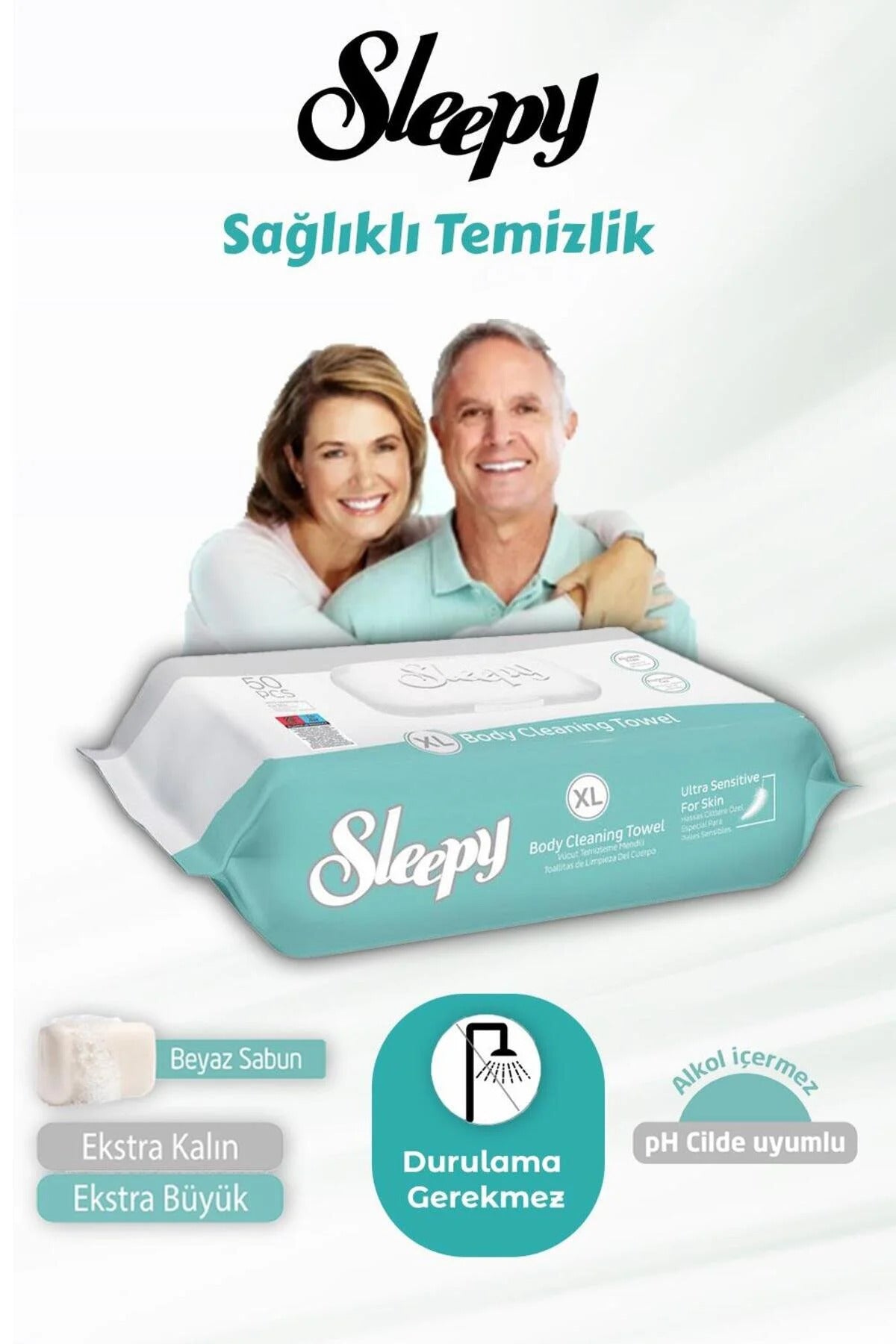 7 AL 6 ÖDE Vücut Temizleme Mendili Xl 50"li
