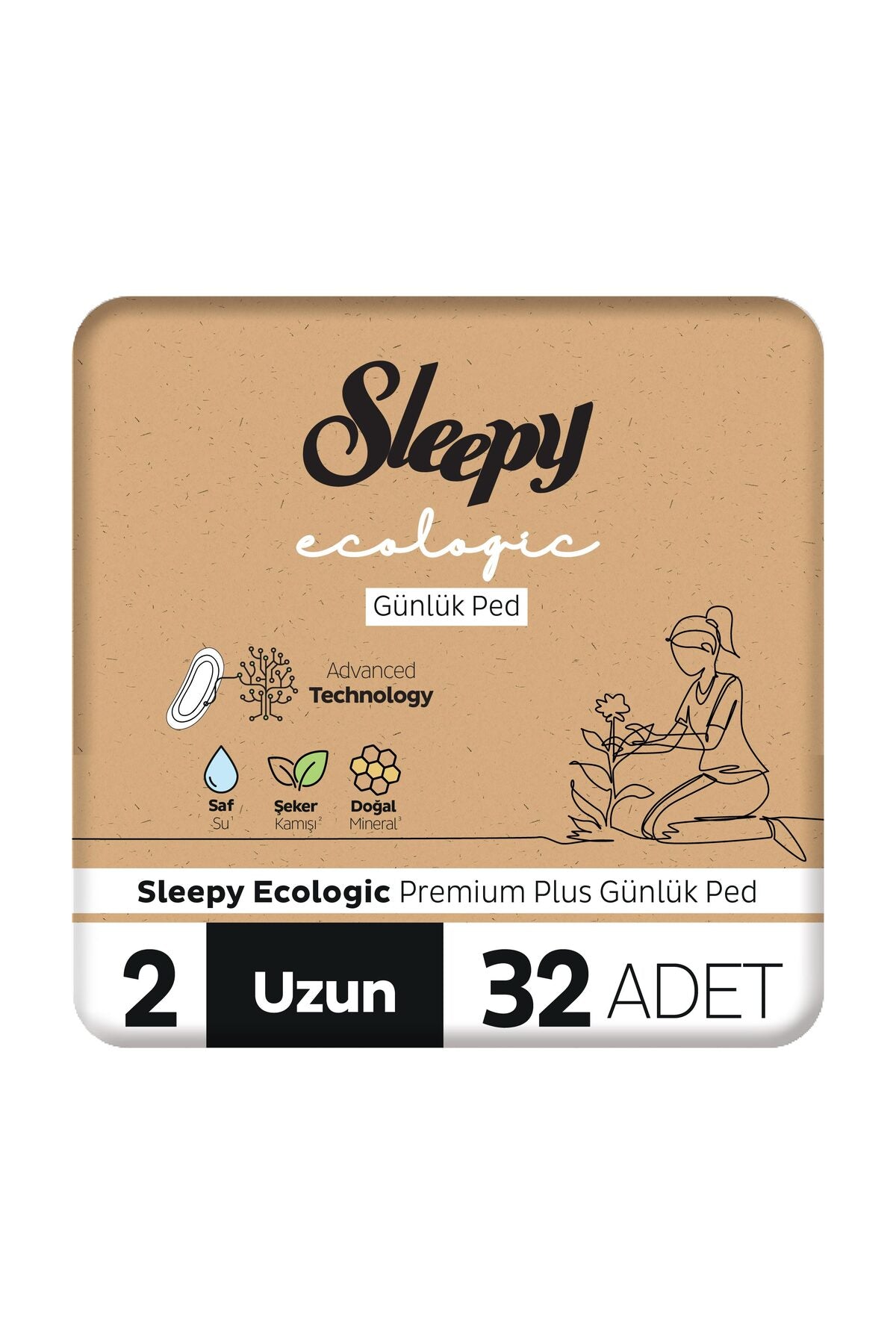 Ecologic premium Plus Günlük Ped Uzun 32 Adet Ped