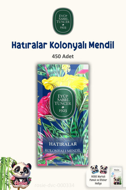 3 Paket Hatıralar Kolonyalı Mendil 150'li ve ROSIE Pamuk