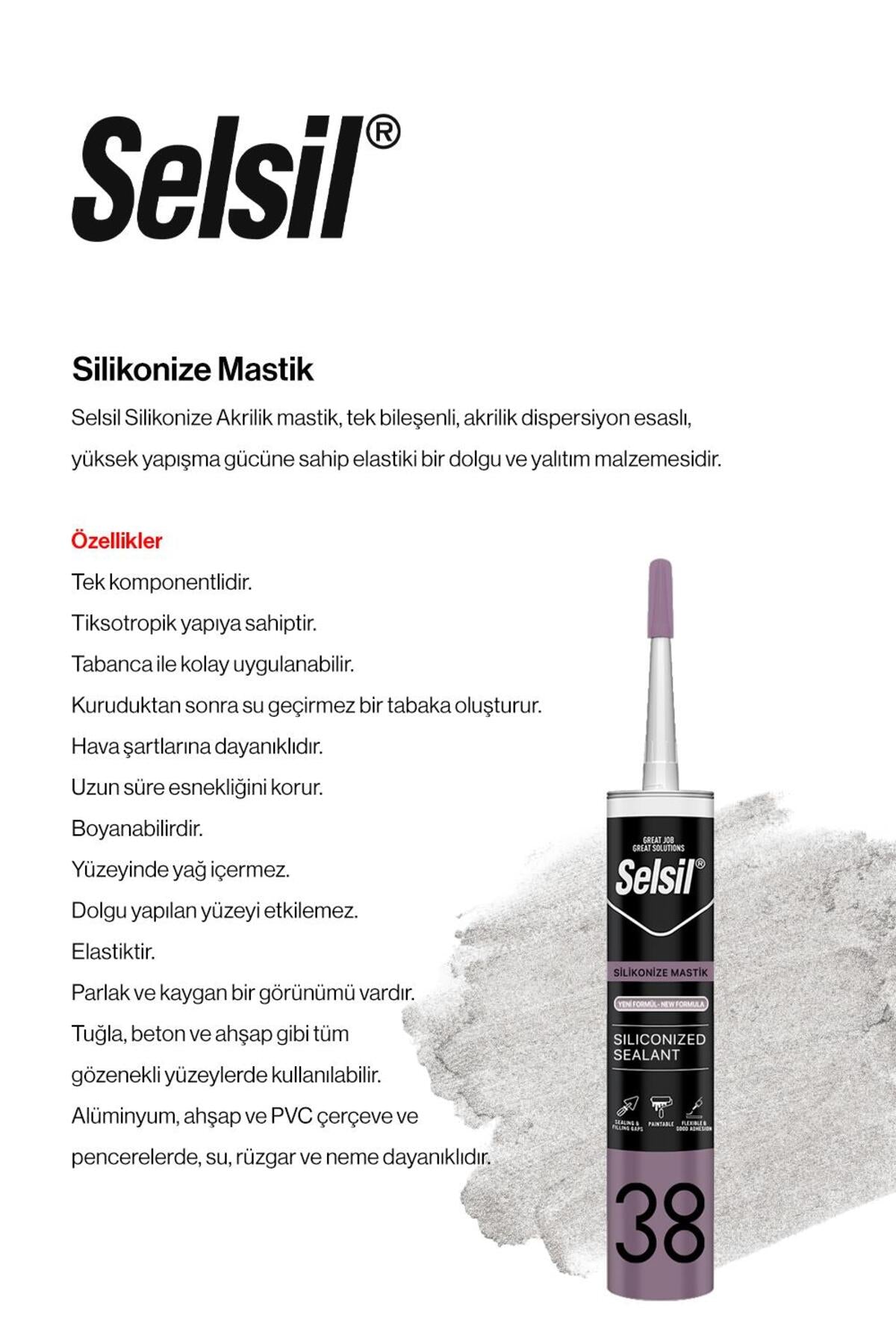 500 gr, 25 AL 21 ÖDE Silikonize Mastik, Beyaz ve rosie pamuk