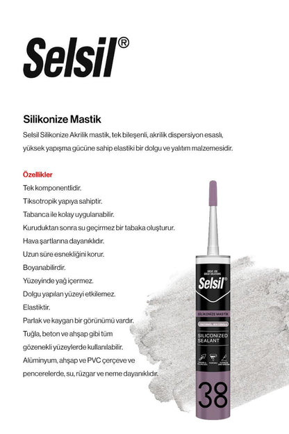 500 gr, 25 AL 21 ÖDE Silikonize Mastik, Beyaz ve rosie pamuk